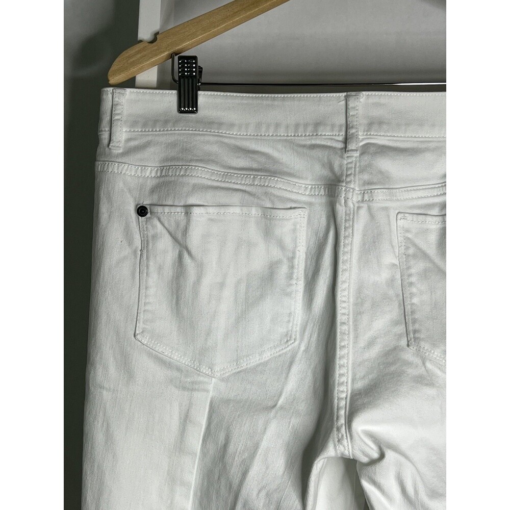 J. Jill White Denim 5 Pocket Jean Women's 14 Stretch Straight Leg Slim Boyfriend - Picture 7 of 14